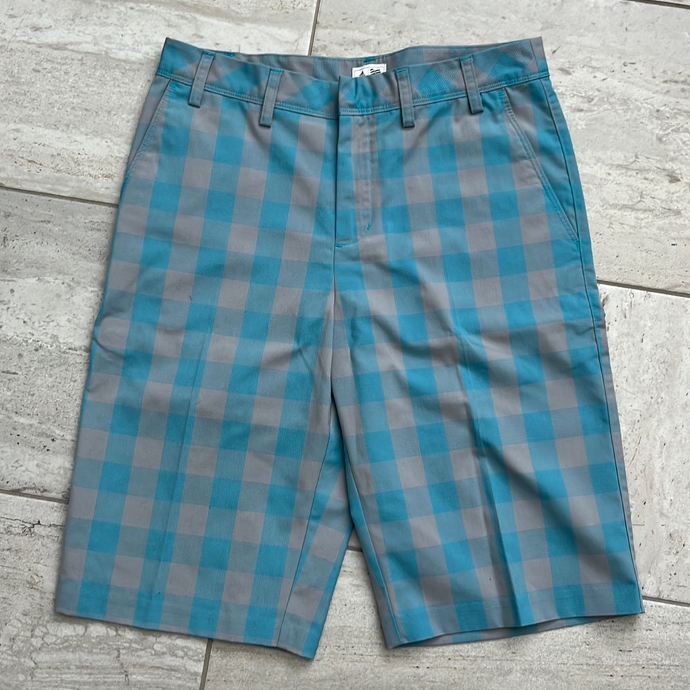 Adidas golf shorts - teal and “greige”